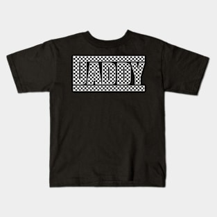 Funny Checkered Dad Black White Present For Men Kids T-Shirt